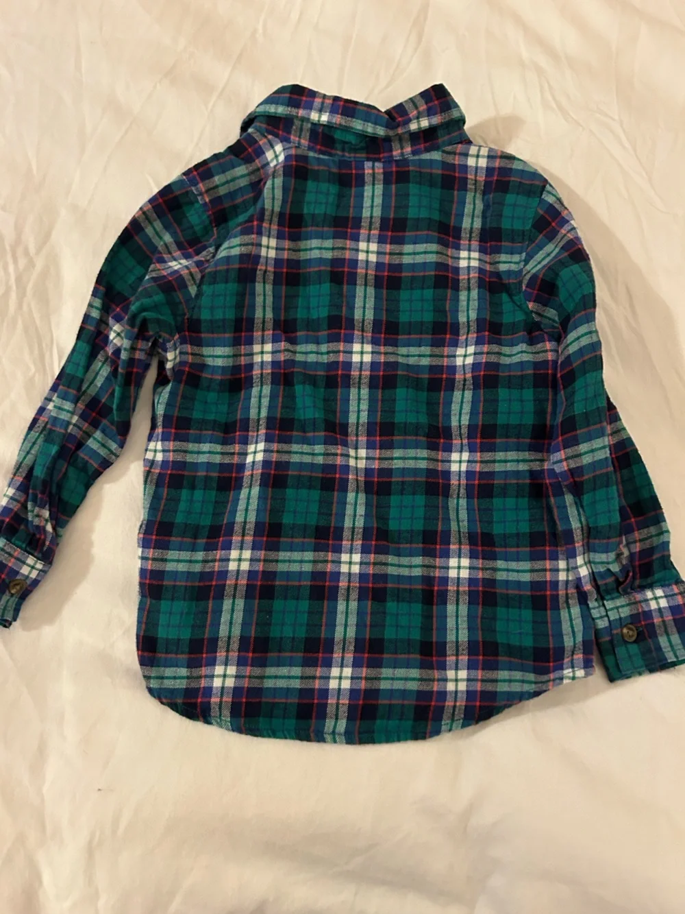 Old Navy Green and Blue Flannel Plaid Button-Down Shirt